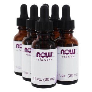 NOW Foods Empty 1 fl oz Amber Glass Bottle Dropper Case of 6 NEW